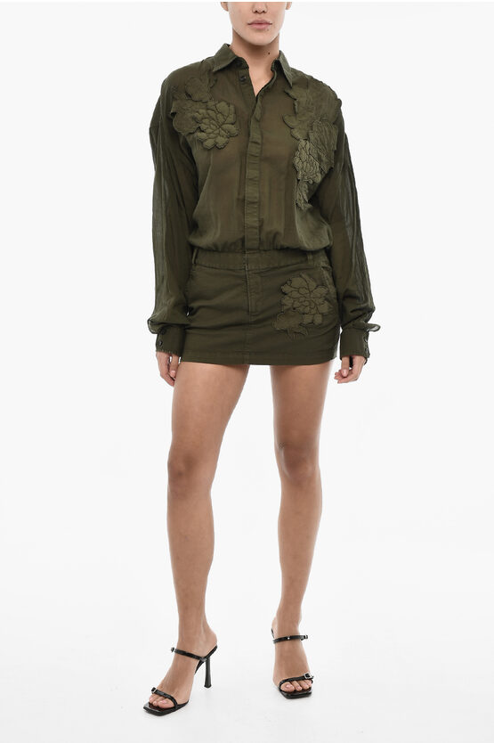 Dsquared2 Floral-motif Solid Color Mini Shirtdress