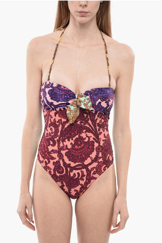 Zimmermann Floral-motif Tiggy Keyhole One-piece Swimsuit In Multi