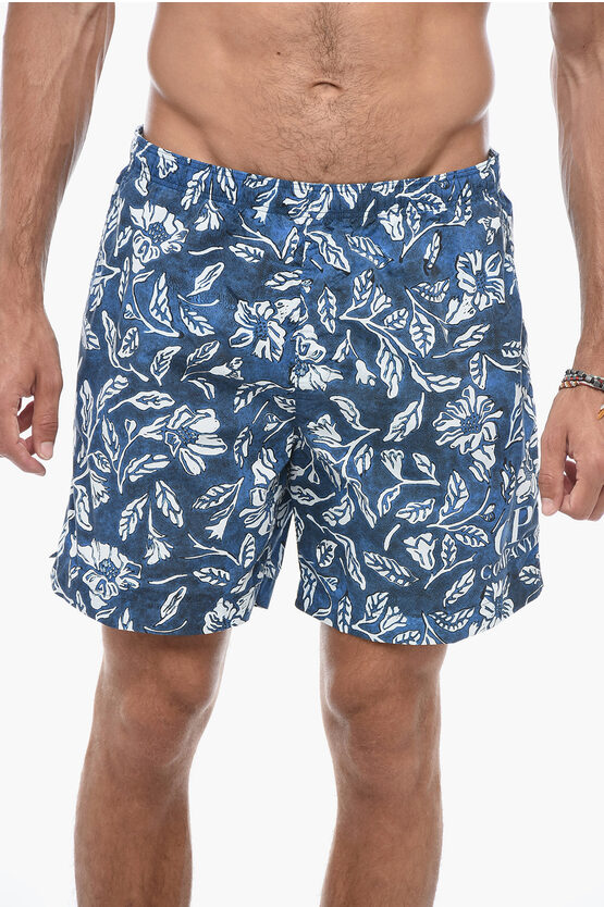 Shop C.p. Company Floral Pattern Boxer Swimshorts