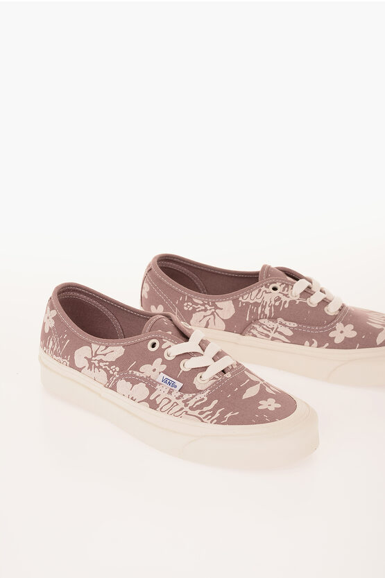 Vans Floral Patterned Canvas Authentic 44 Low Top Trainers In Brown