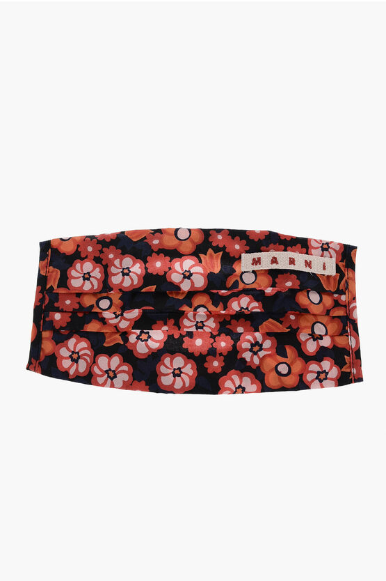 Marni Floral Patterned Cotton Face Mask Cover In Multi