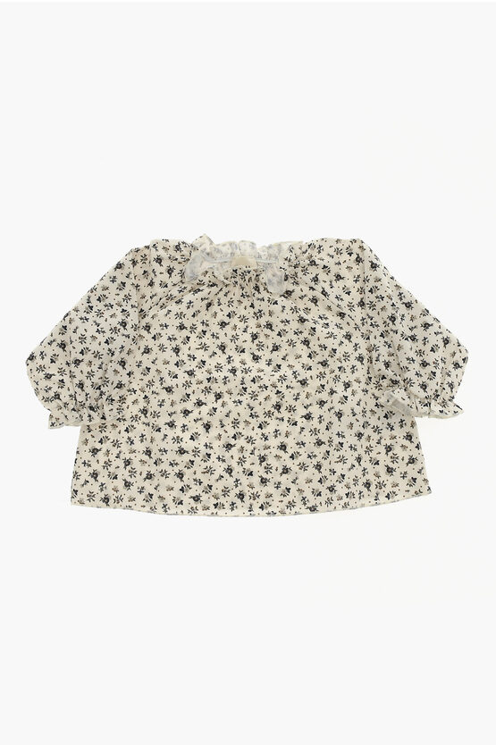 Shop Douuod Floral Patterned Crew-neck Blouse