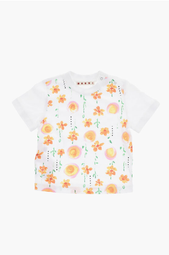 Marni Floral Patterned Crew-neck T-shirt