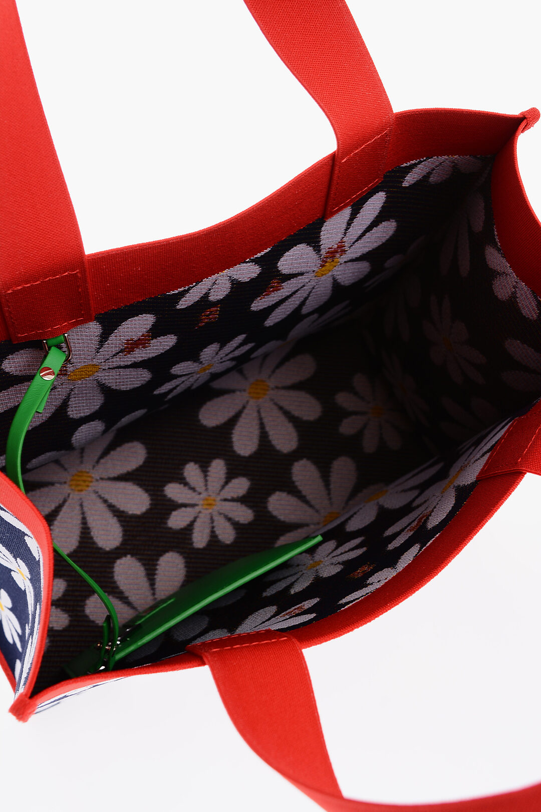 Daisy Embroidered Black Linen Tote Bag