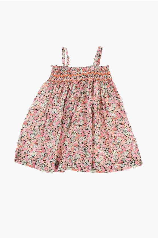 Bonpoint Floral Patterned Flared Dress In Pink