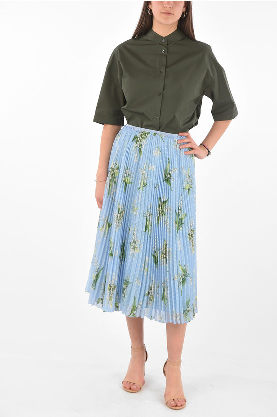 RED VALENTINO★素敵 Pleated llic floral-print mini skirt RED Valentino Light Pink Floral Mini Skirt Eu36 US Size