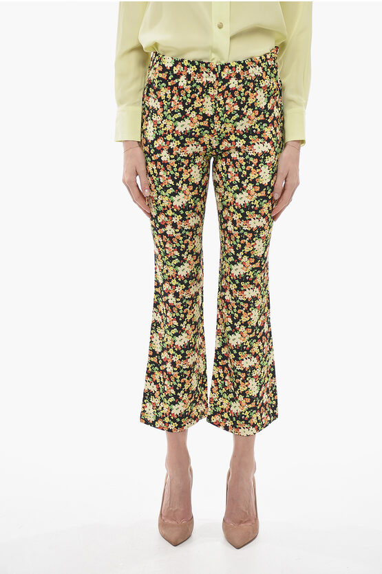Marni Floral Patterned Lovers Prairie Cropped Fit Pants In Multi