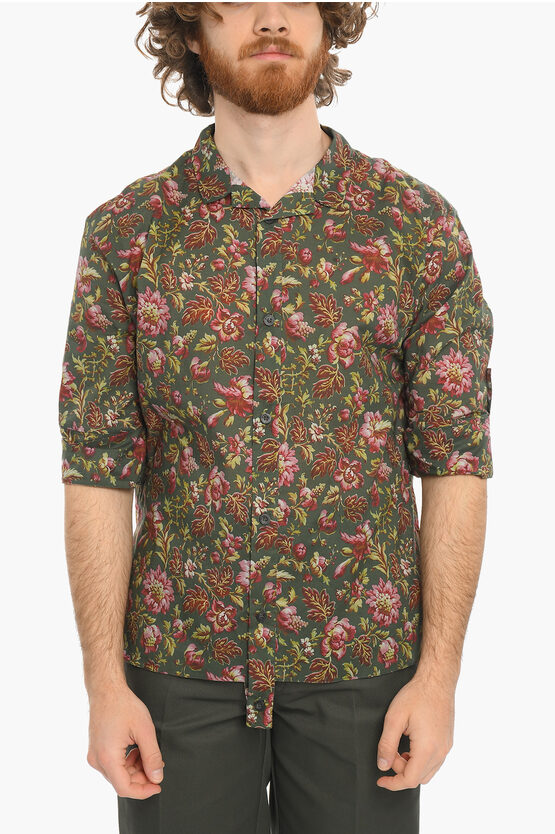 By Walid Floral Patterned Short Sleeve Funda Shirt In Multi