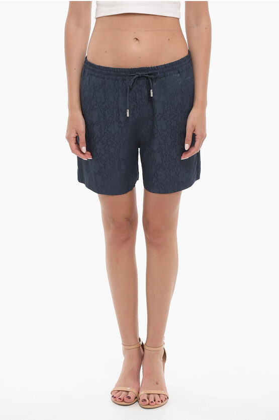Paul Smith Floral Patterned Shorts With Drawstring Waist In Blue