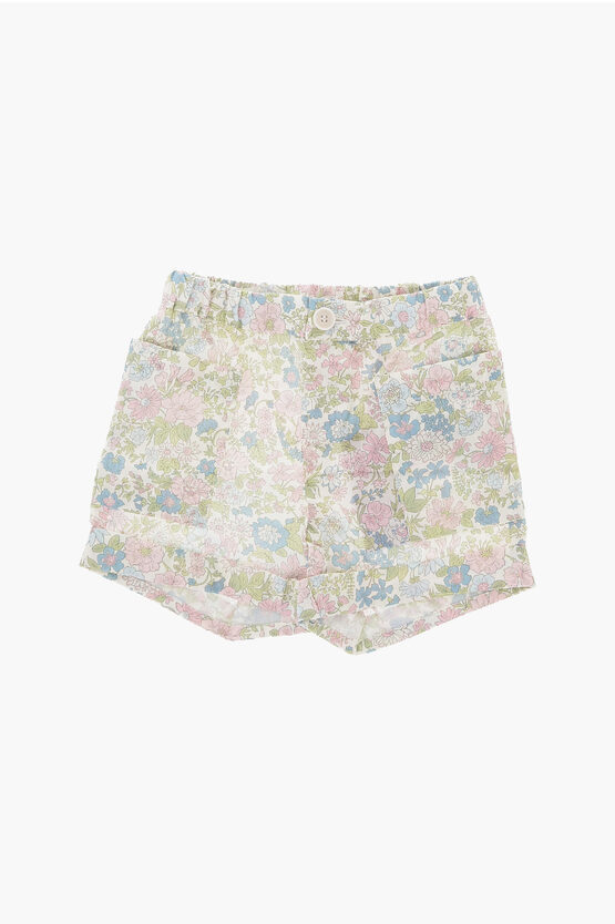 Bonpoint Floral Patterned Shorts With Elastic Waistband In Multi