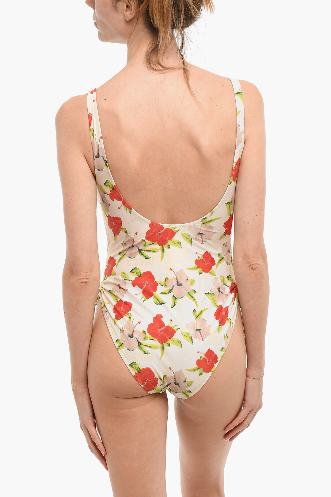 Ganni Floral Patterned Tie-Side One-Piece Swimsuit women - Glamood