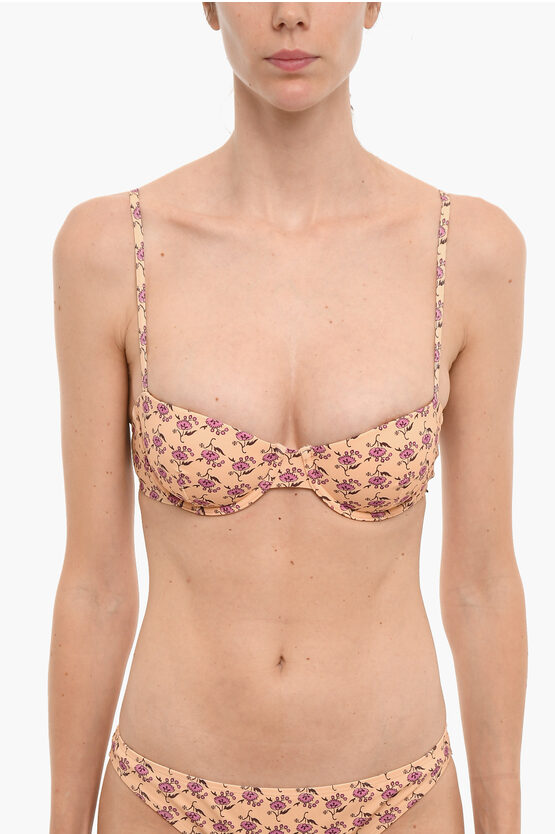 Shop Tory Burch Floral Patterned Underwire Bikini Top