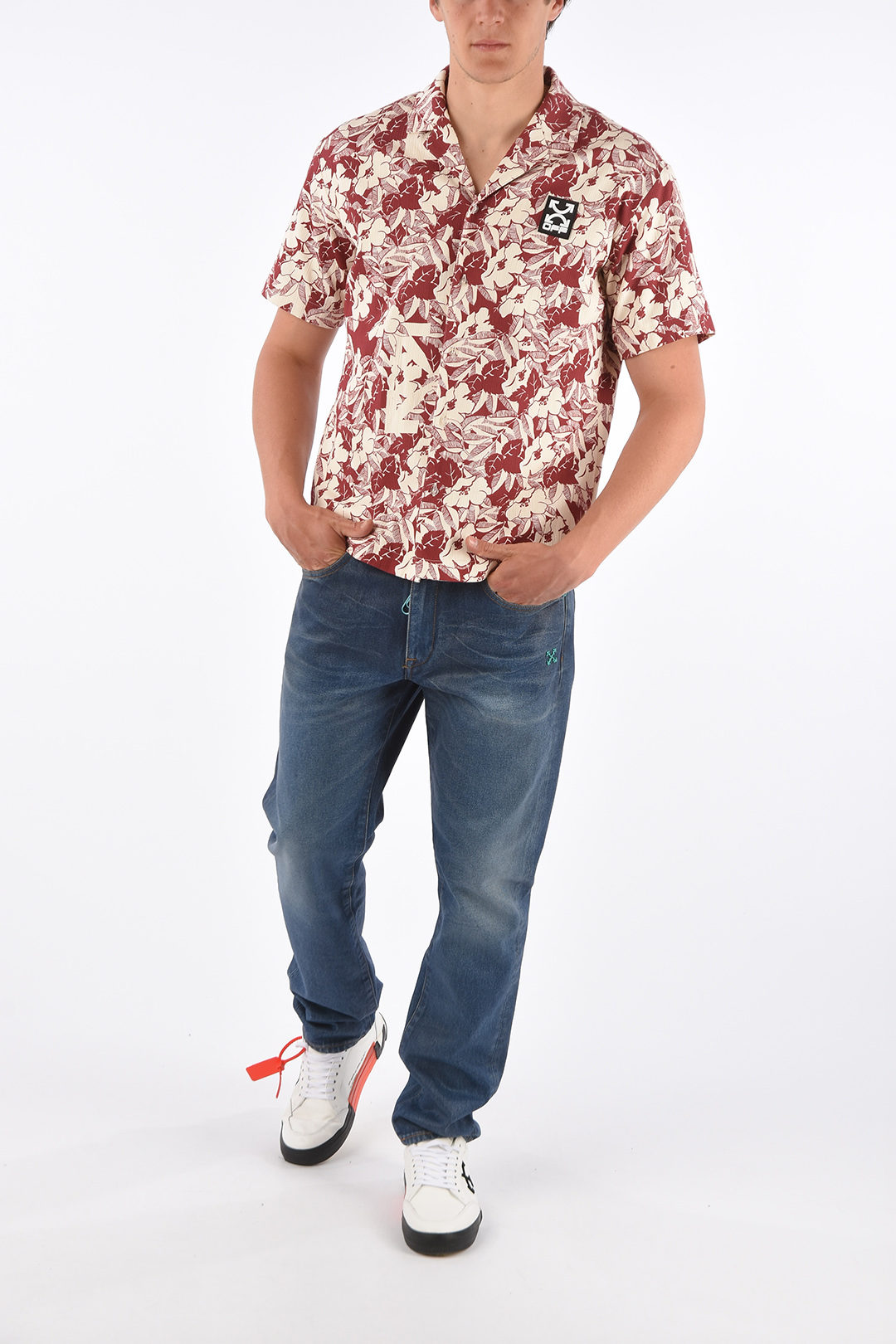 Off-White Floral-Print Holiday Shirt 