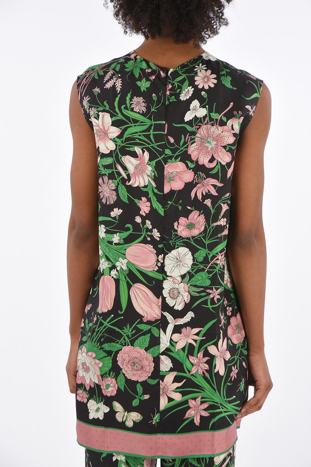 Gucci floral-print silk oversized top women - Glamood Outlet