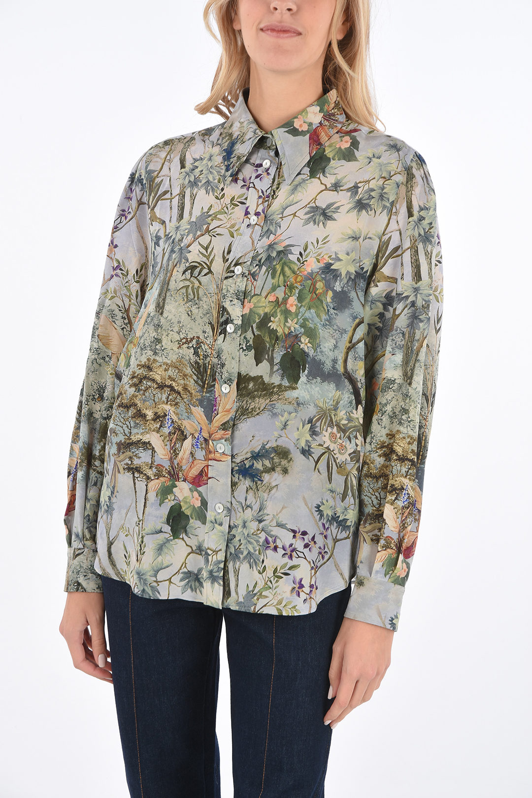 Alberta Ferretti floral-print silk shirt women - Glamood Outlet
