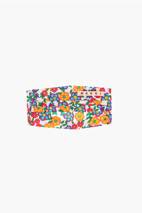Marni Floral Printed Cotton Face Mask Cover In Multi