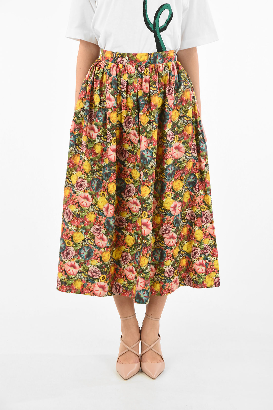 cotton floral skirt