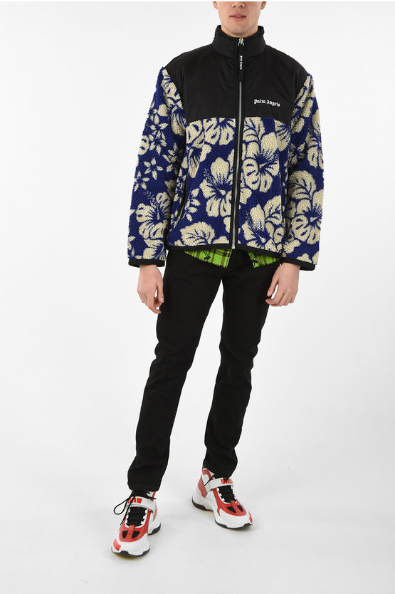 Floral Printed HAWAIIAN Sweatshirt with Zip Closure