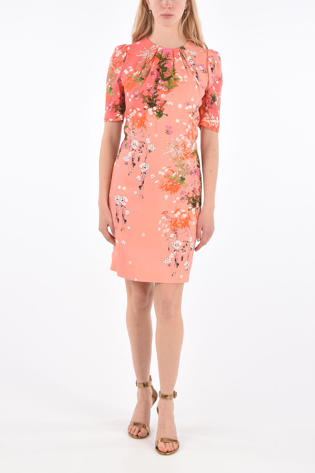 Givenchy Floral Short Sleeve Mini Dress ...