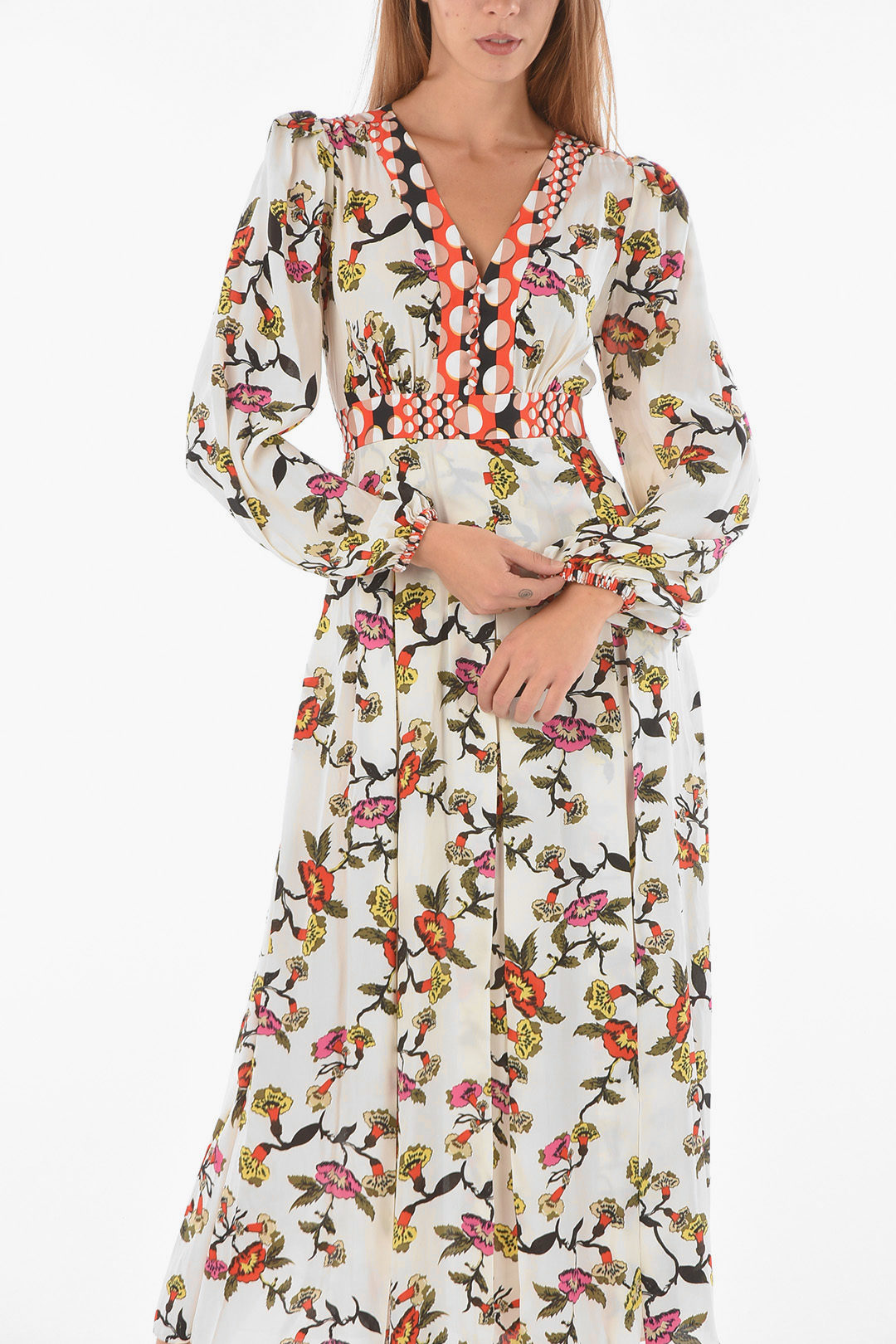 [宅送] Floral Furstenberg Von Diane Silk Dress Midi ANJALI Blend ワンピース