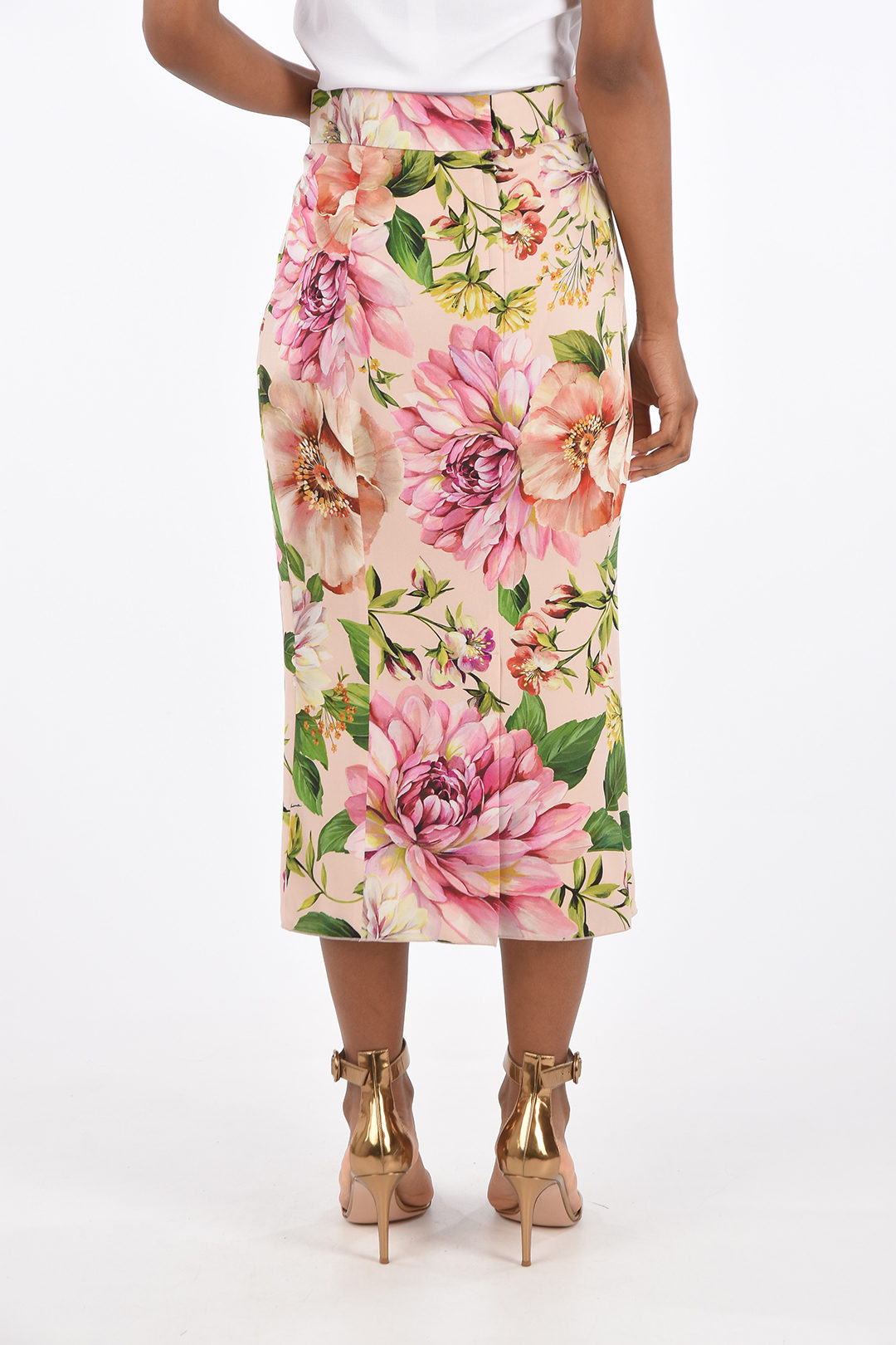 スカート Dolce & Gabbana Floral longuette skirt Long ruffled skirt in floral-print cotton in Print for Women