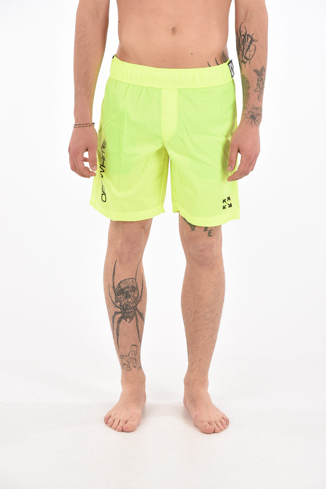 off white neon shorts