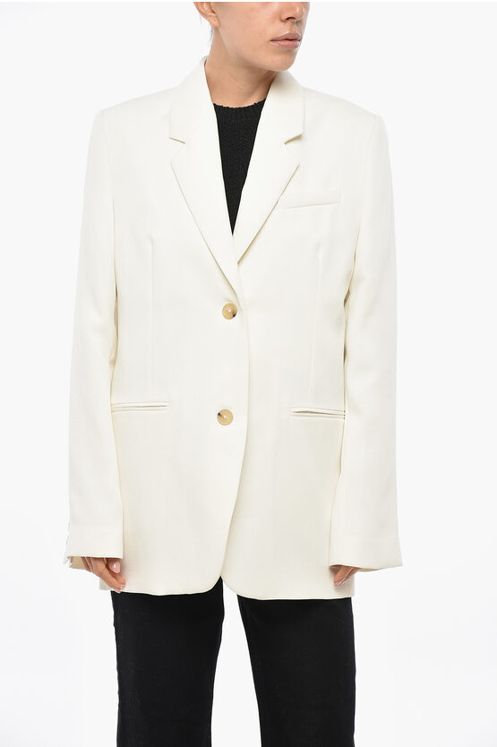 Totême Flush Pocketed Single-breasted Blazer In White