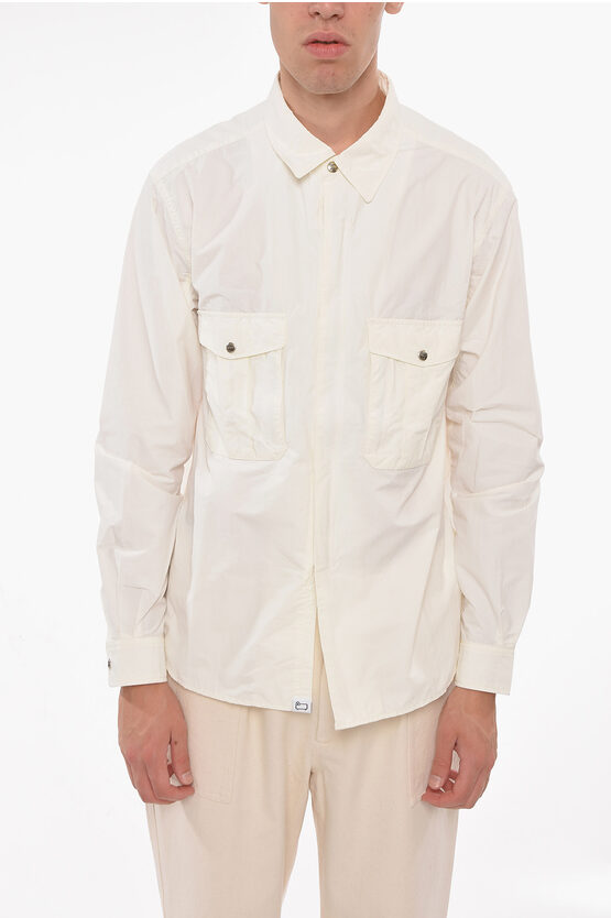 Woolrich Fly Shirt With Zip Fastening In White