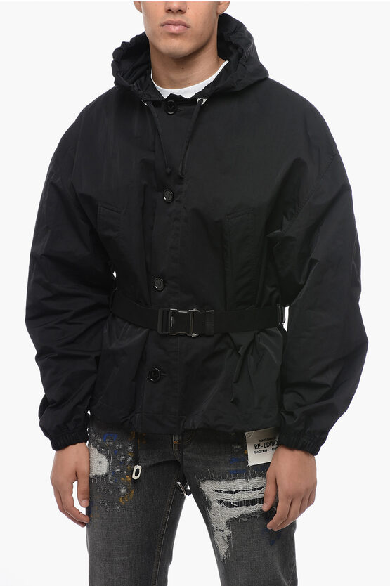 Shop Bottega Veneta Foldable Windbreaker With Fanny Pack