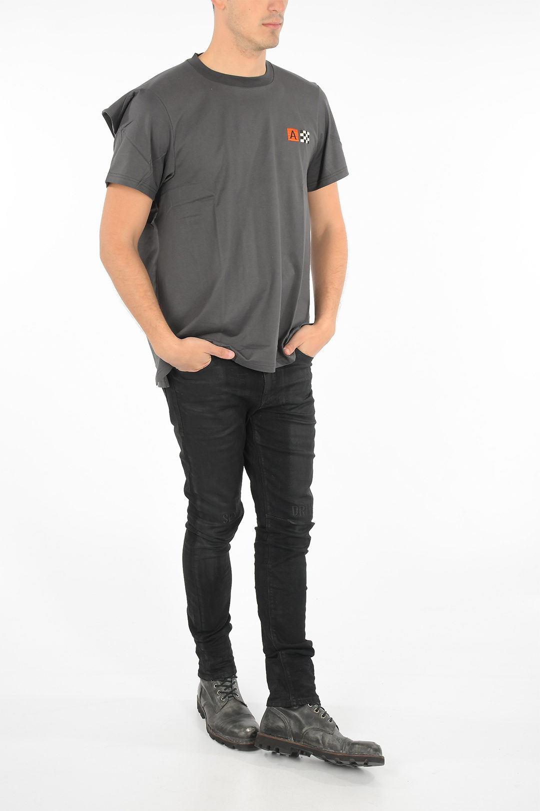 Ambush folded-edge crew-neck t-shirt unisex men women