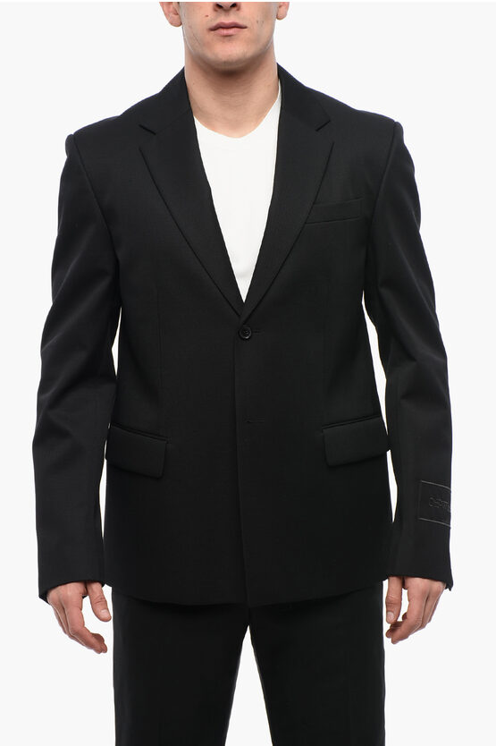 Off-white For Ever Single-breasted Strap Blazer With Flap Pockets