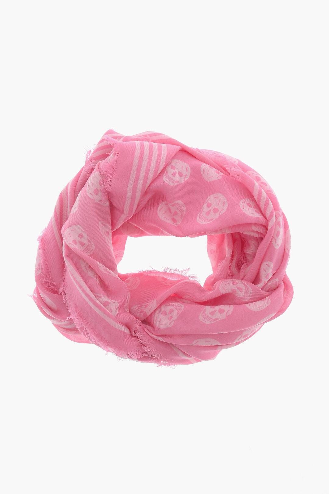 Alexander McQueen Foulard in Lana con Stampa Teschio All-Over