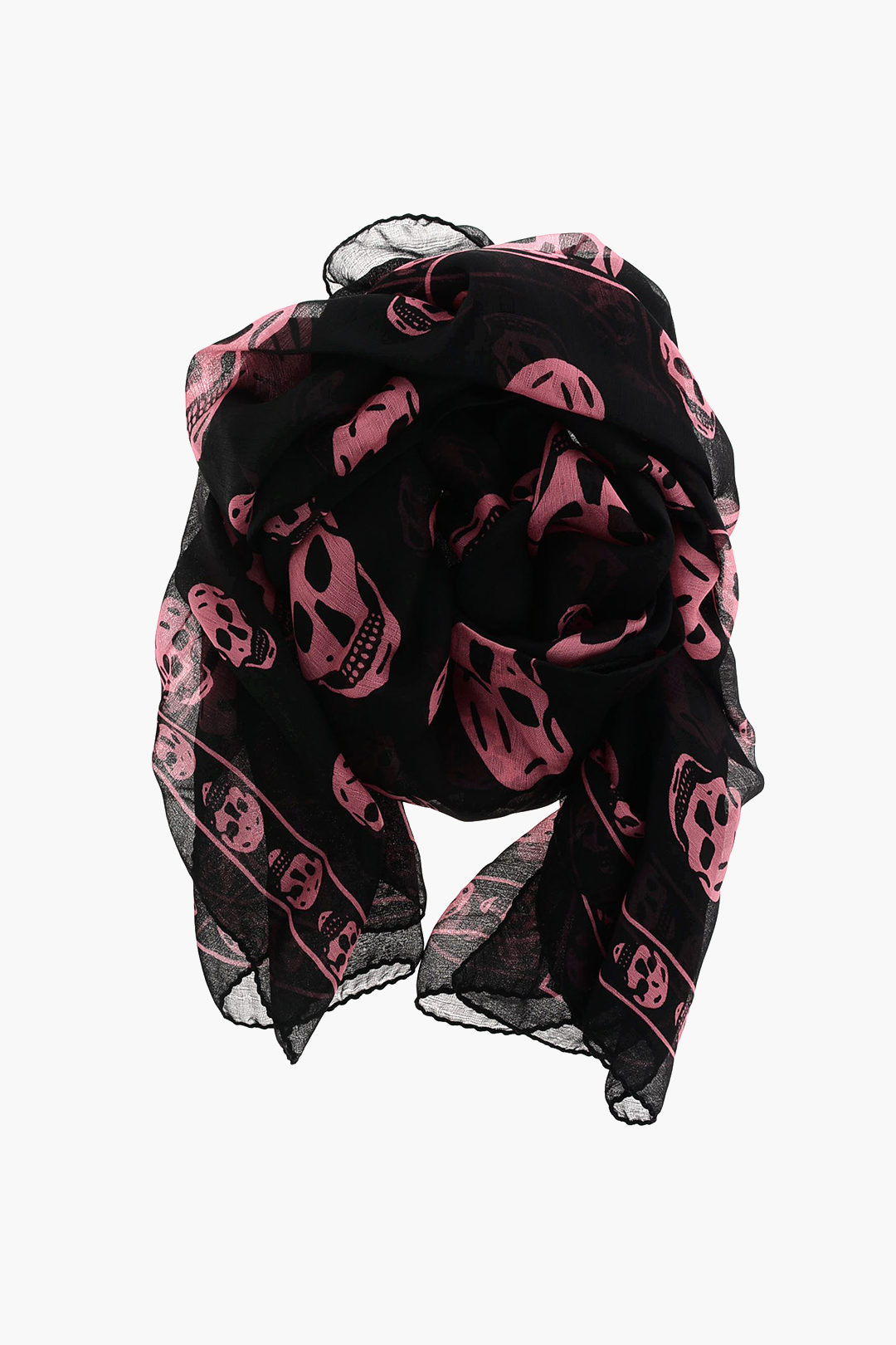 Alexander McQueen Foulard in seta con stampa teschio donna