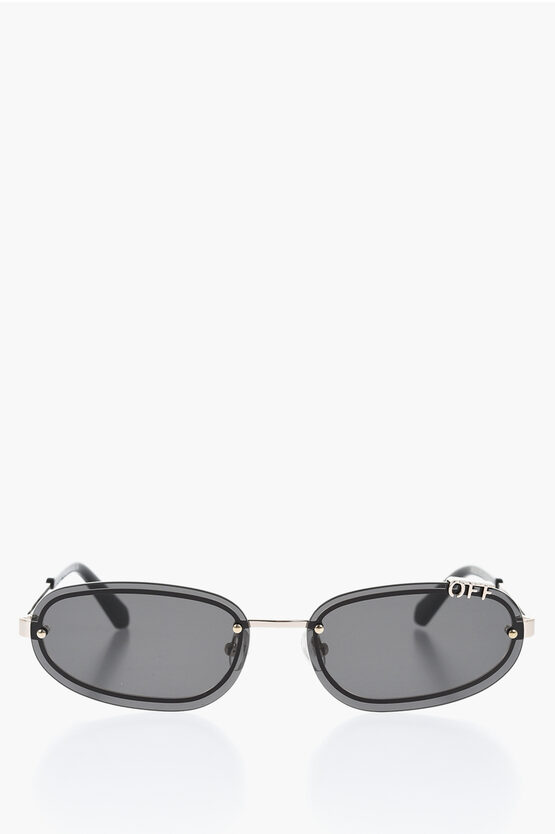 Off-white Frameless Miami Sunglasses With Logoed Detail In Black