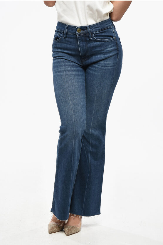 Frame Frayed Hem Boot Cut Le Easy Jeans 27cm In Blue