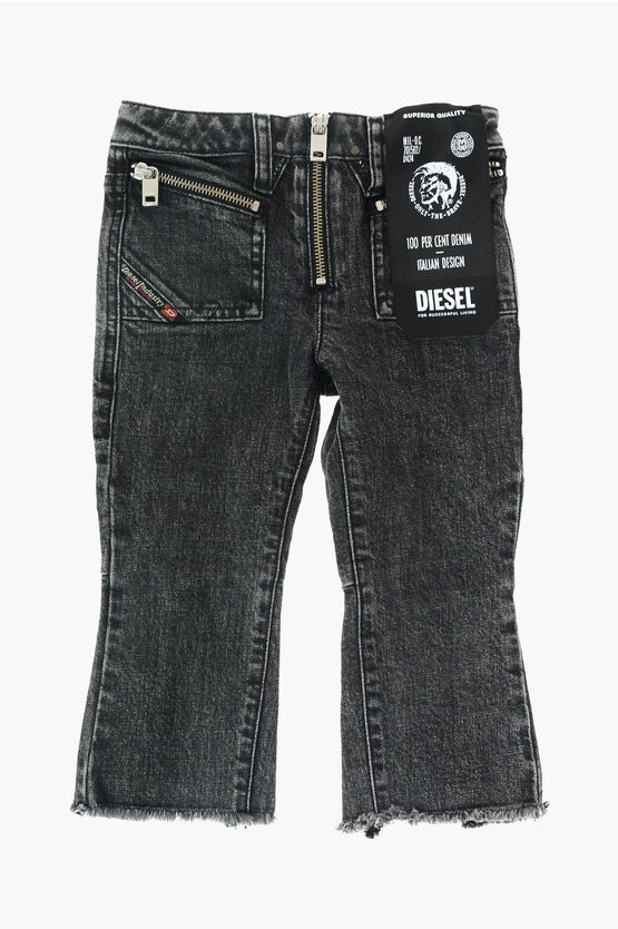 Shop Diesel Frayed Hem D-earlie-j Boot Cut Jeans