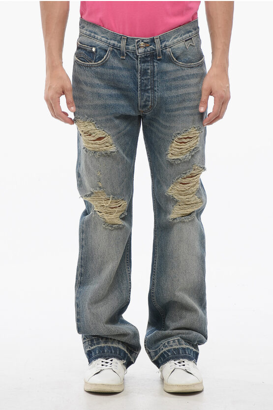Rhude Frayed Hem Distressed Jeans 23cm