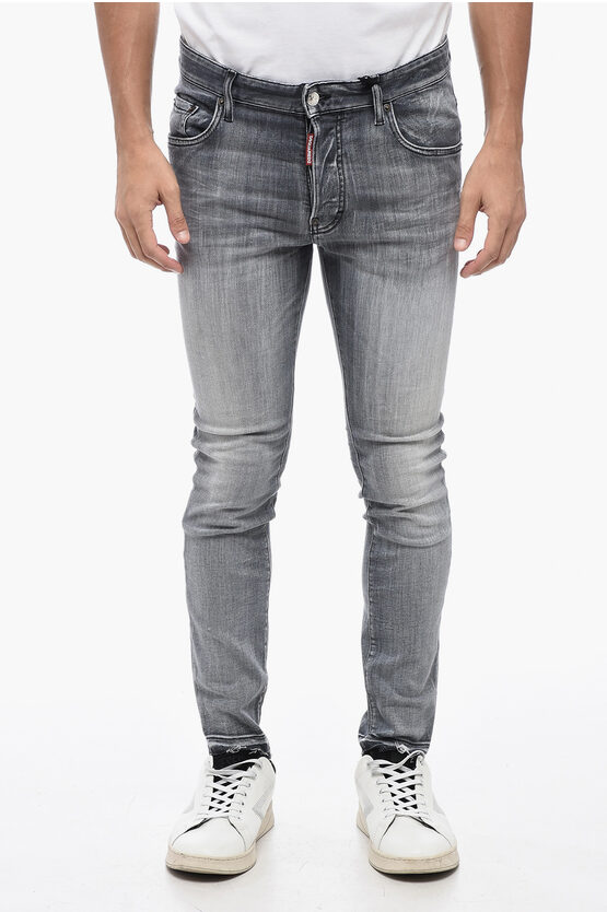 Shop Dsquared2 Frayed Hem Super Twinky Jeans 14cm