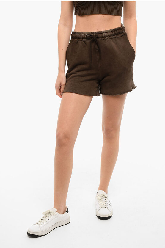 Cotton Citizen Frayed Shorts With Drawstring In Brown