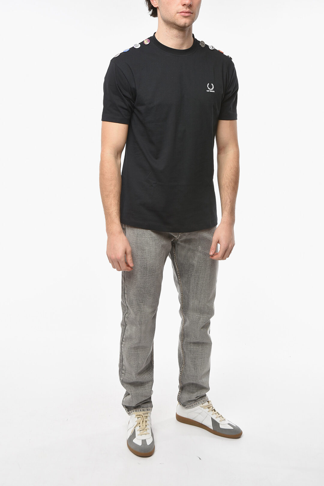 Raf Simons FRED PERRY Oversize T-shirt with Embroidered Logo