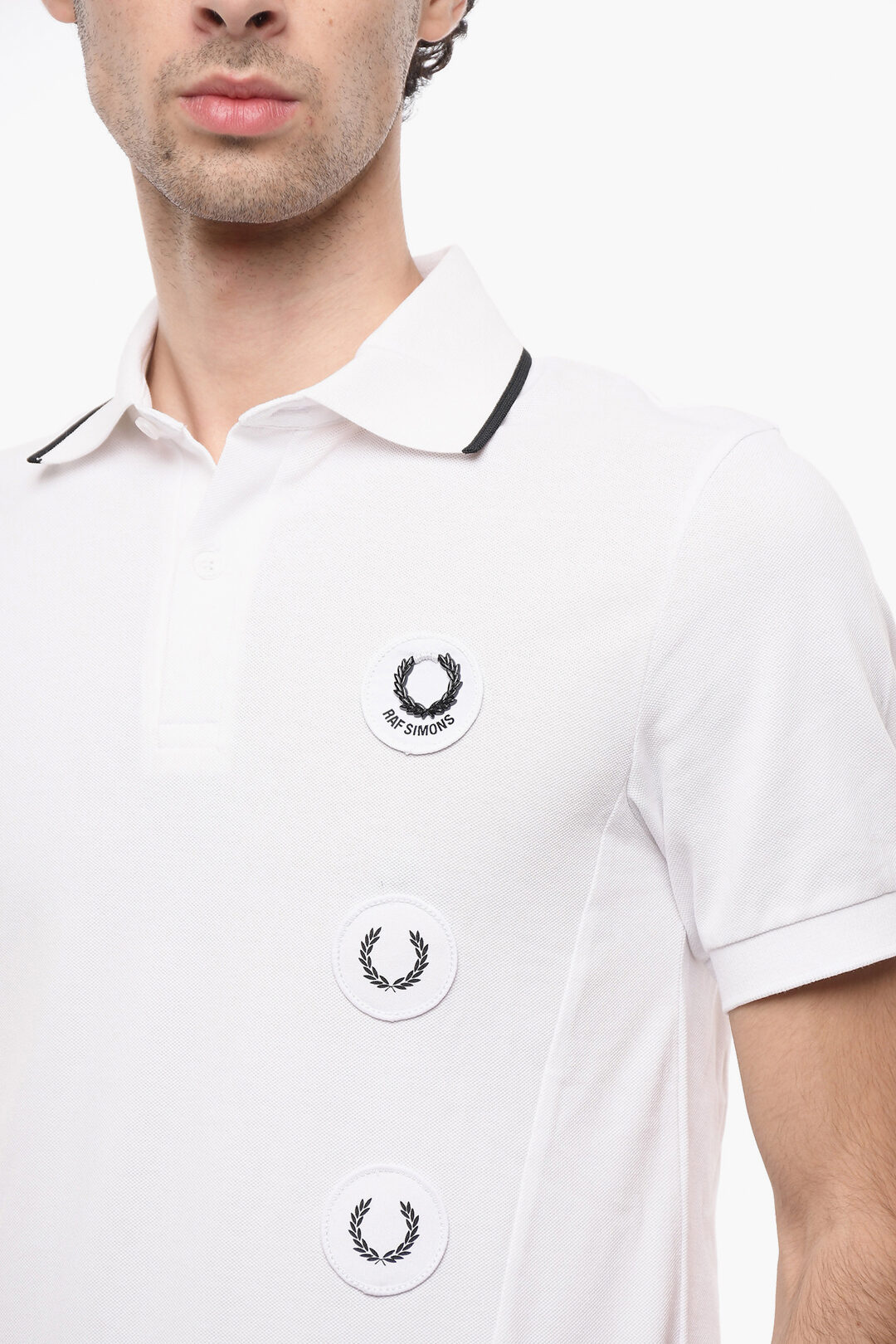 Raf Simons FRED PERRY X RS Cotton Polo with Logo Patches men