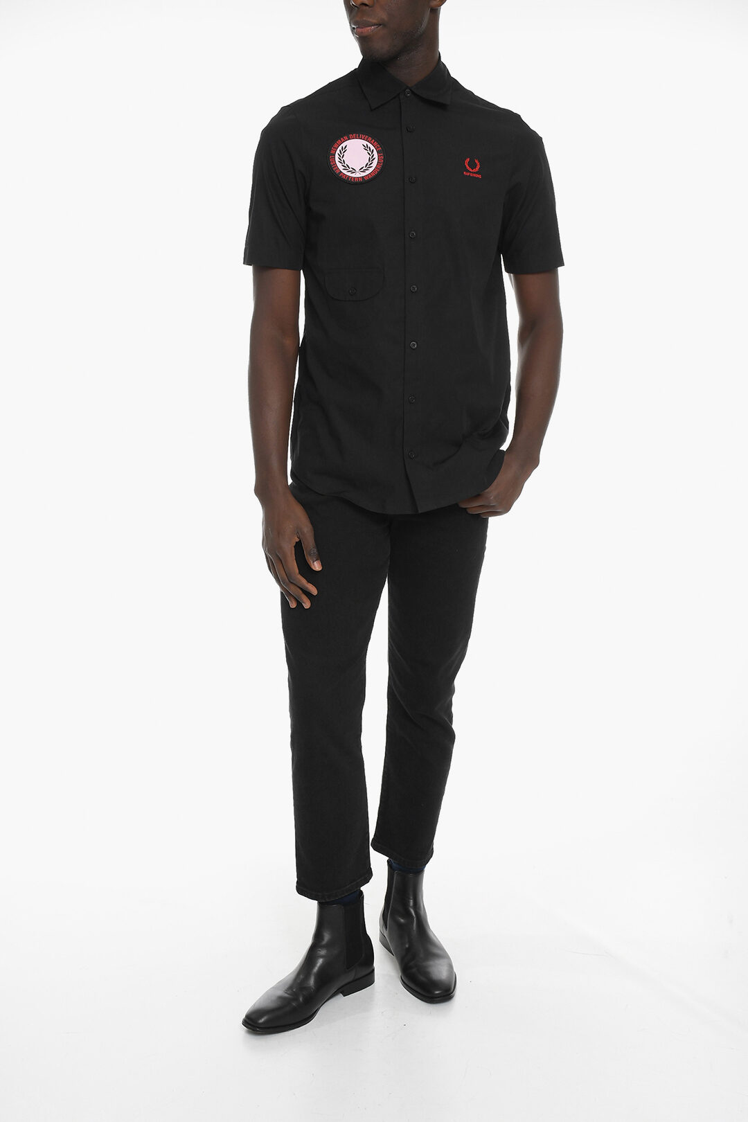 Raf Simons FRED PERRY X RS Short-sleeved Cotton Shirt with