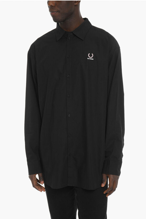 RAF SIMONS FRED PERRY X RS STANDARD COLLAR NEPHOLOGY COTTON SHIRT 