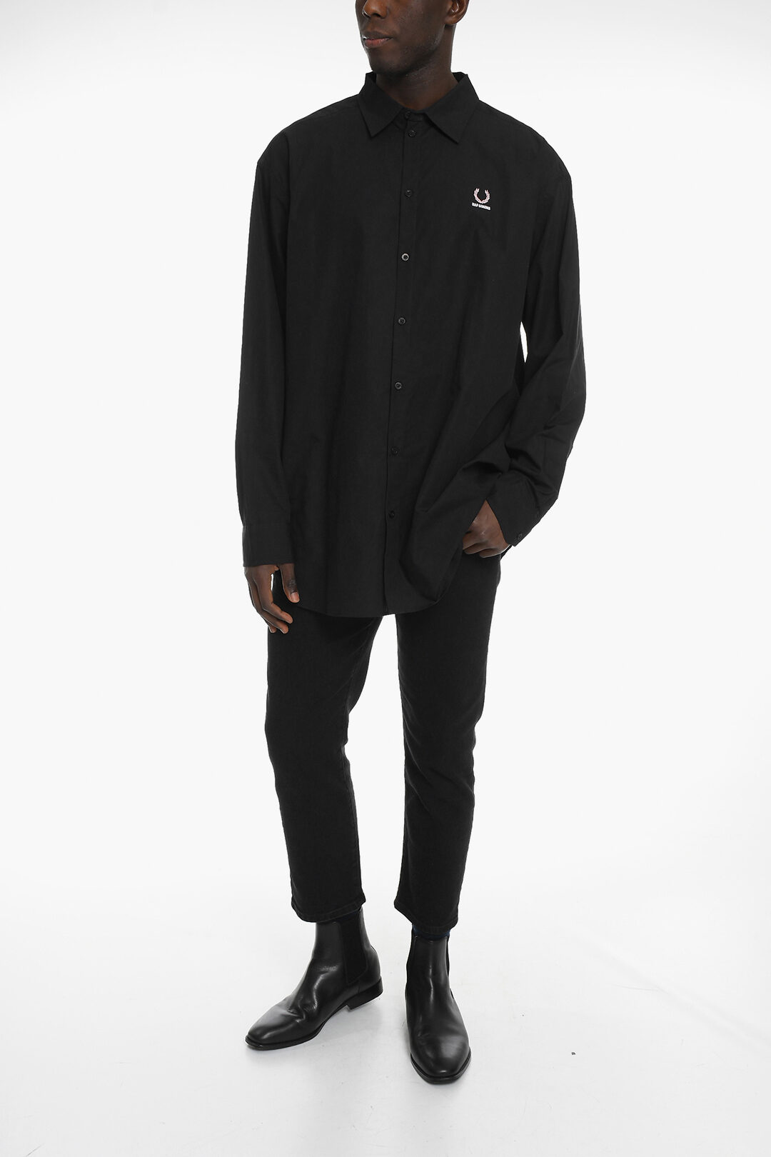 Raf Simons FRED PERRY X RS Standard Collar NEPHOLOGY Cotton Shirt
