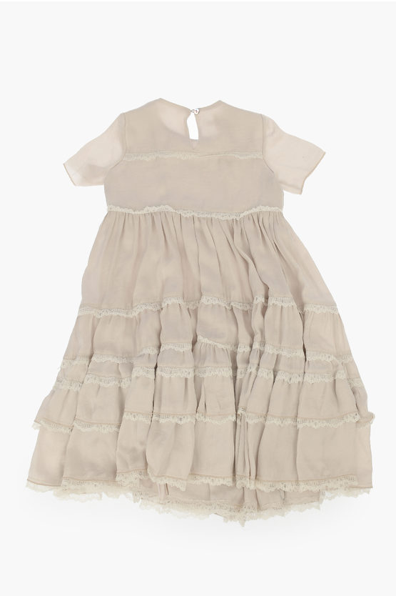 Caffè d'orzo Frilled Dress with Lace girls - Glamood Outlet