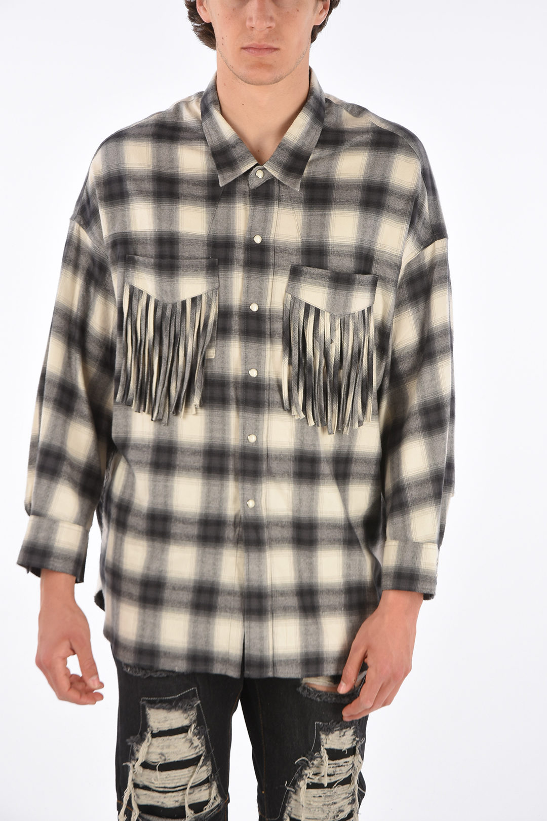 R13 fringed western shirt men Glamood Outlet