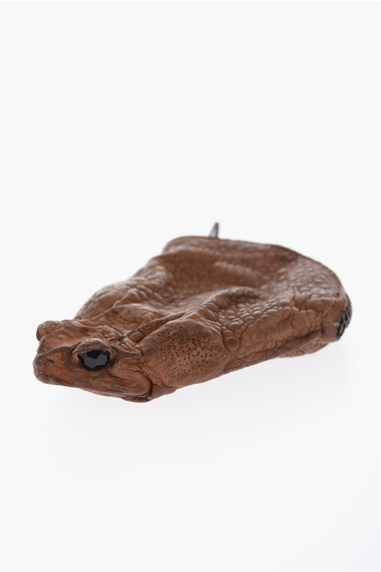Kobja Frog-shaped Leather Coin Holder In Brown