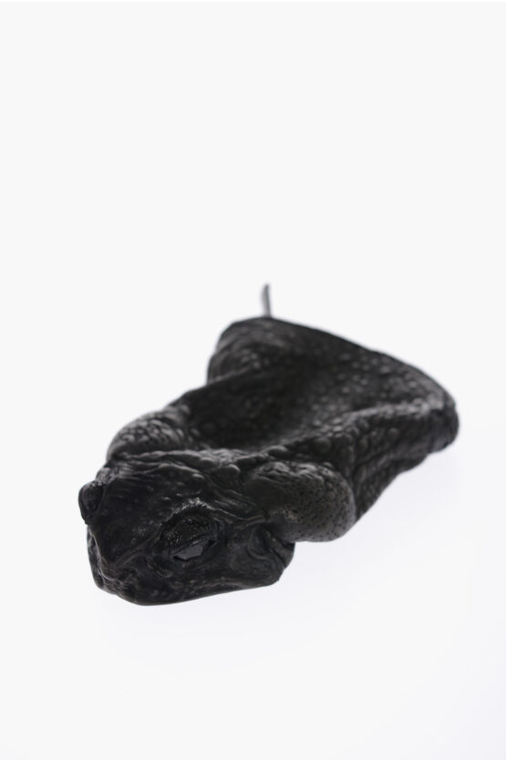 Kobja Frog-shaped Metallic Leather Coin Holder In Black