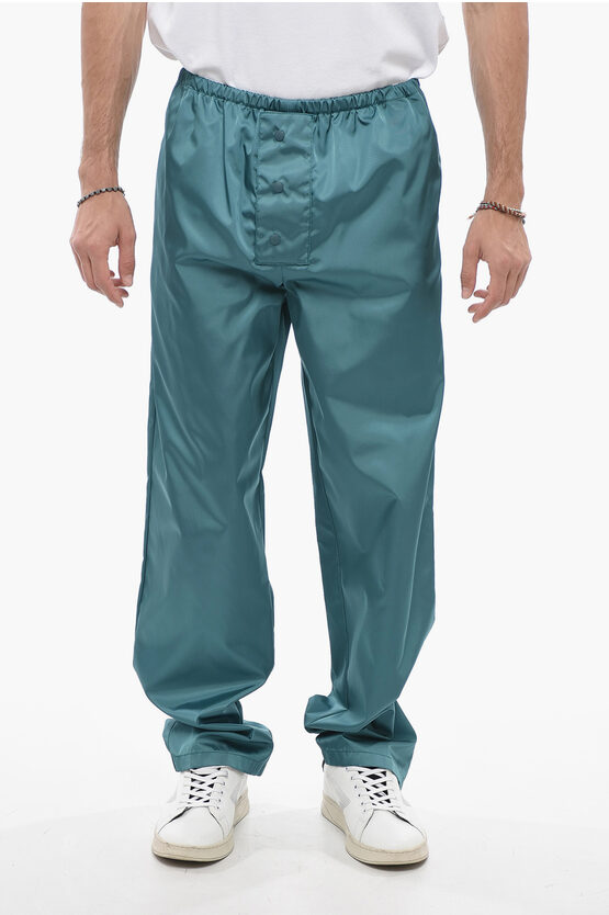 Shop Prada Front Buttoned Re-nylon Pants