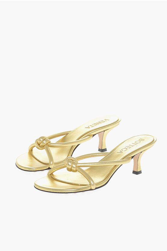 Bottega Veneta Blink Metallic Knot Slide Sandals